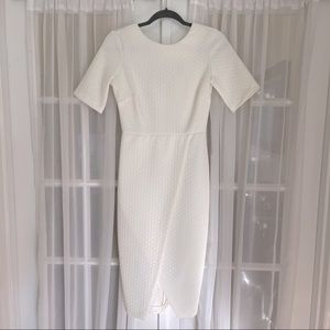 ASOS Structured White Tulip Midi Dress
